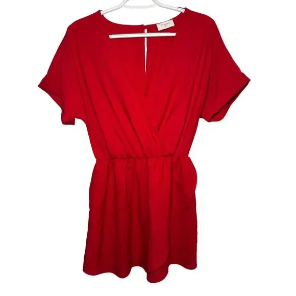 Everly Pants Jumpsuits Everly Red Romper Womens Medium Boho